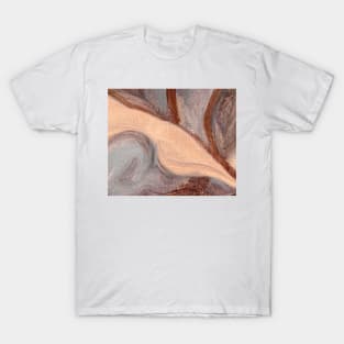 Abstract Oil Painting Purple Taupe Ochre 1c7 T-Shirt